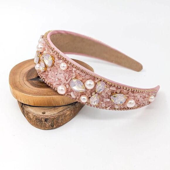Rose Gemstone Embellished Statement Headband - Picture 4 of 4